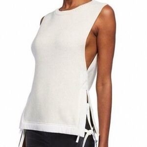 Helmut Lang ivory Sleeveless Sweater